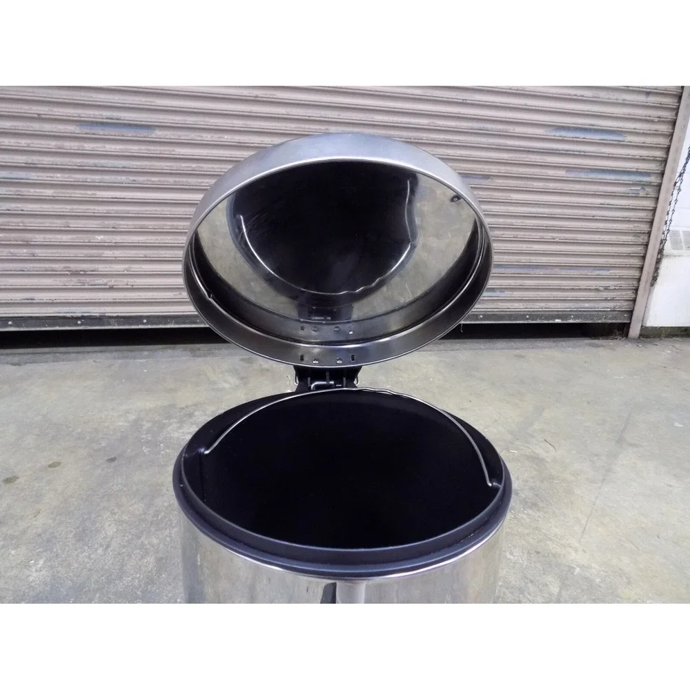 13gal Stainless Touchless Commercial Hands Free Step Trash Can & HD Liner